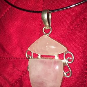 Beautiful Light Plush Pink Stone Pendant